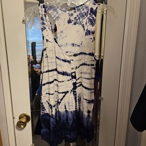 Blue and White Tank Top